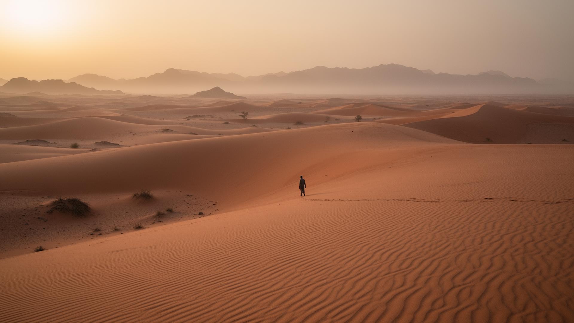 Jebel Misht mountains rising above the Omani desert